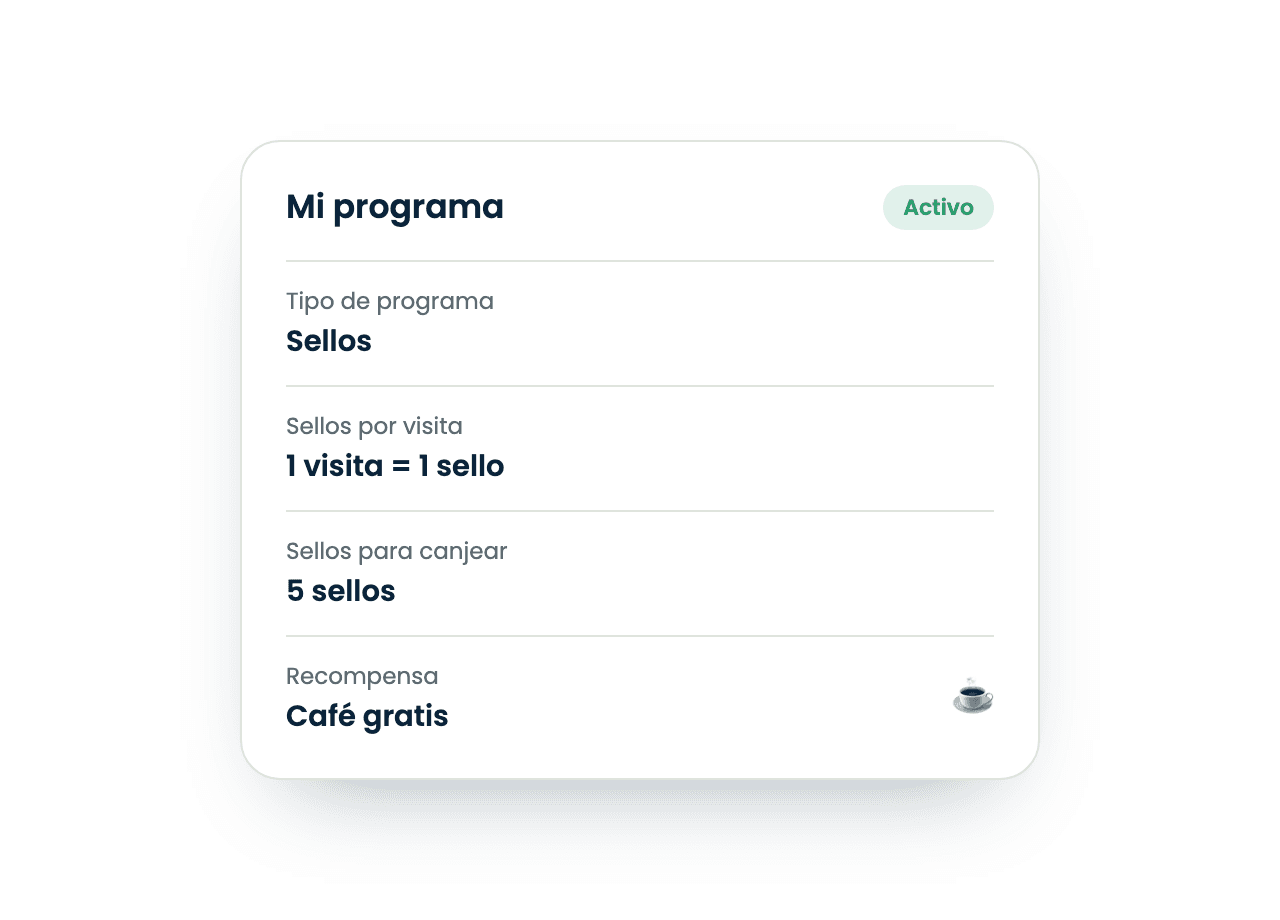 Configuración de un programa de sellos con su recompensa